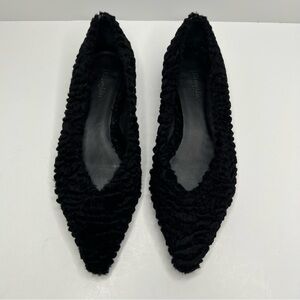 J. MCLAUGHLIN Arabella Pointed-toe Flats in Black Faux Fur Size 7